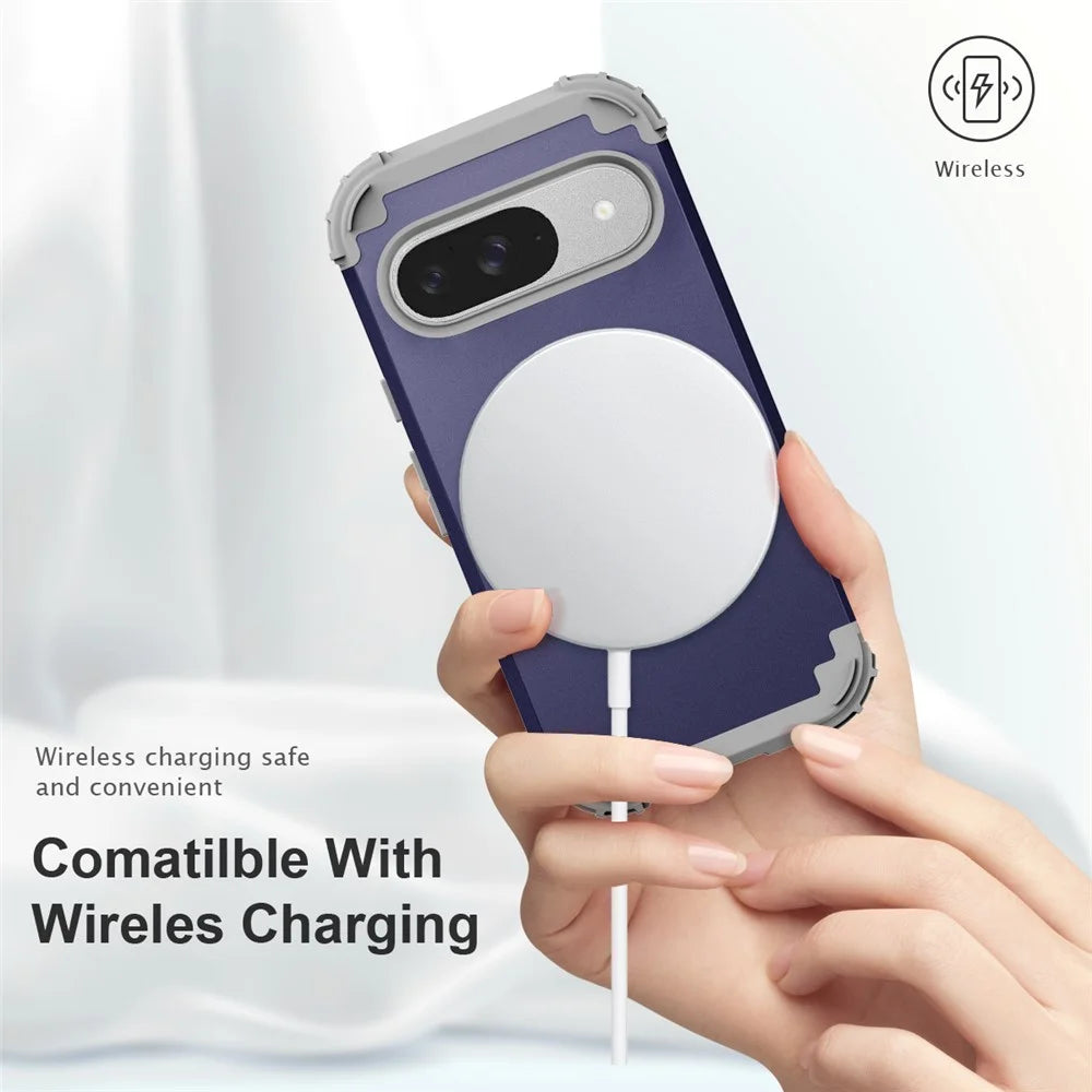 L-Style For Google Pixel 9 Case Shockproof PC + TPU Phone Back Cover - Blue - 5