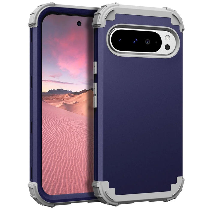 L-Style For Google Pixel 9 Pro XL Case Shockproof PC + TPU Phone Back Cover - Navy Blue  /  Dark Grey - 3