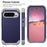 L-Style For Google Pixel 9 Pro XL Case Shockproof PC + TPU Phone Back Cover - Navy Blue  /  Dark Grey - 4