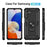 For Samsung Galaxy A16 5G / A16 4G Case PC+TPU Phone Cover with Rotary Ring Kickstand - Black - 2