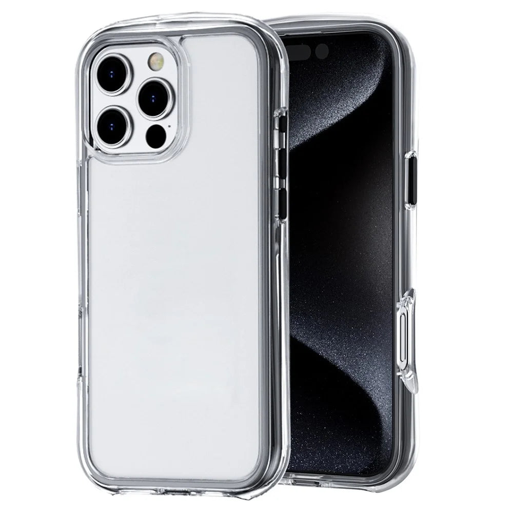 For iPhone 16 Pro Max Case Annular Airbags PC+TPU Shockproof Phone Cover - Black - 1
