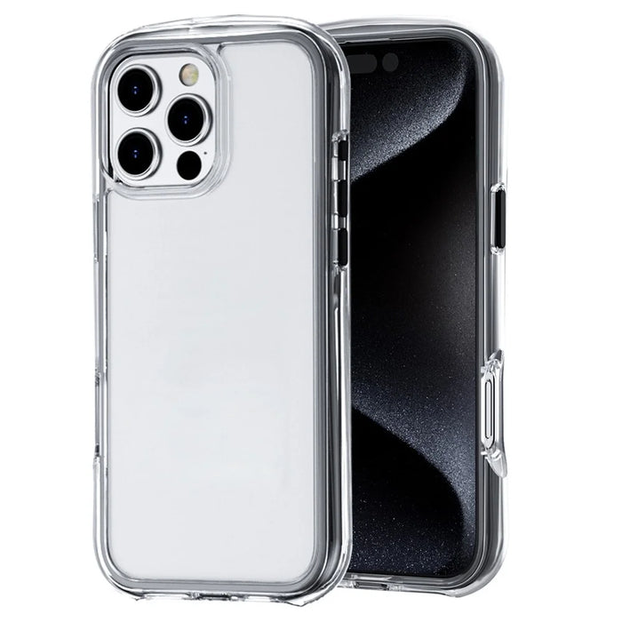 For iPhone 16 Pro Case Annular Airbags PC+TPU Shockproof Phone Cover - Black - 1