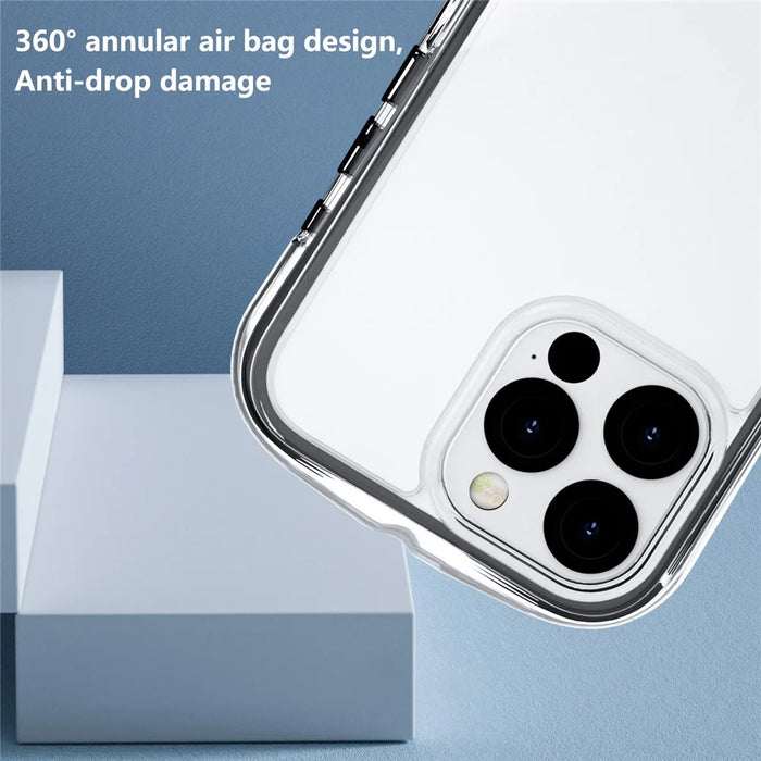 For iPhone 16 Pro Case Annular Airbags PC+TPU Shockproof Phone Cover - Black - 2