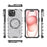 ENKAY HAT PRINCE For iPhone 15  Magnetic Case Honeycomb Design TPU+PC Phone Cover + Large Arc Edge Screen Protector - White - 6