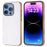 For iPhone 16 Pro Max Case Electroplating Phone Cover Colored Glitter Design PU+TPU Protective Case - Gardenia White - 1