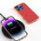 ABEEL For iPhone 16 Pro Max Case Electroplating Phone Cover Cross Texture Genuine Cow Leather+TPU Protective Case - Red - 4