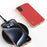ABEEL For iPhone 16 Plus Case Electroplating Phone Cover Cross Texture Genuine Cow Leather+TPU Protective Case - Red - 4