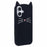 For iPhone 16 Silicone Case 3D Moustache Cat Protective Phone Cover - Black - 1