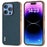 ABEEL For iPhone 16 Pro Max Case Electroplating Phone Cover Horizon Series Genuine Cow Leather+TPU Protective Case - Green - 1