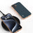 ABEEL For iPhone 16 Plus Case Electroplating Phone Cover Horizon Series Genuine Cow Leather+TPU Protective Case - Green - 4