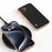 ABEEL For iPhone 16 Plus Case Electroplating Phone Cover Star Series Genuine Cow Leather+TPU Protective Case - Black - 4