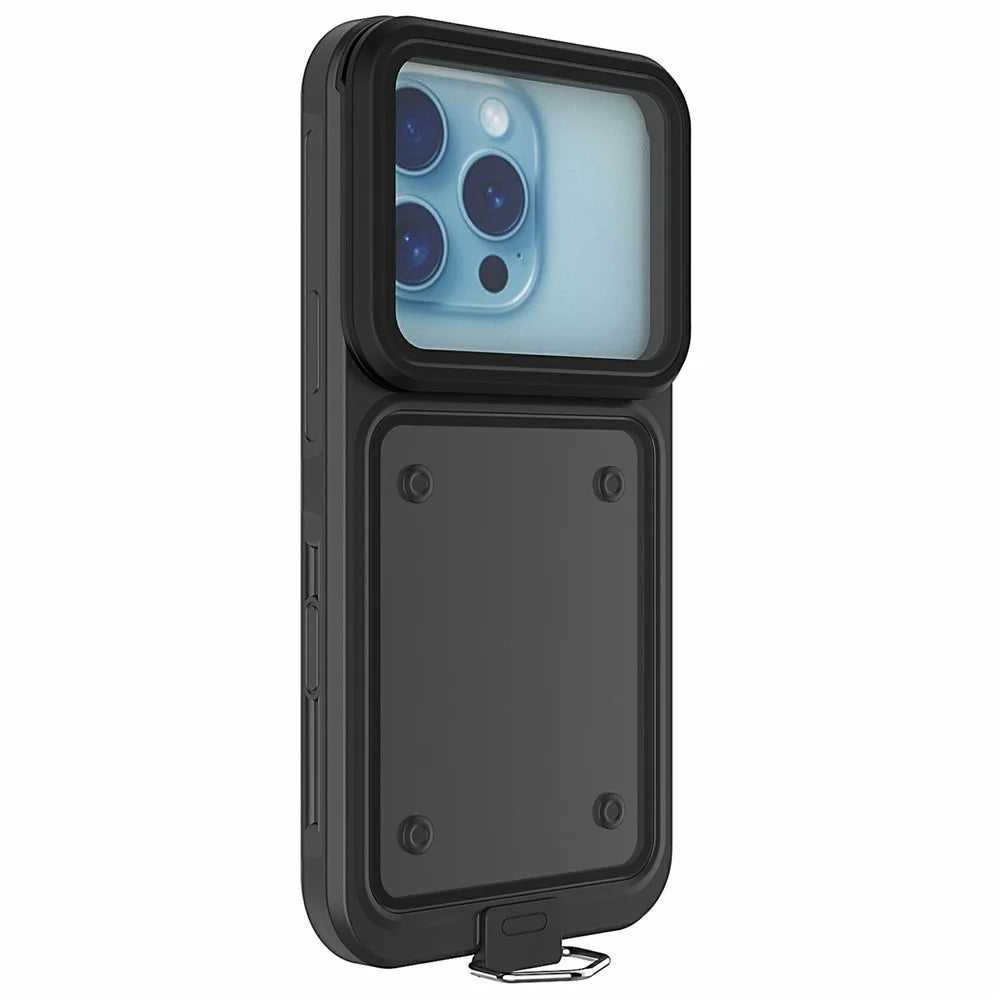 IP68 Waterproof Case for 6.5-6.9 Inch Phones Air Bag Shockproof Underwater Phone Cover - Black - 1