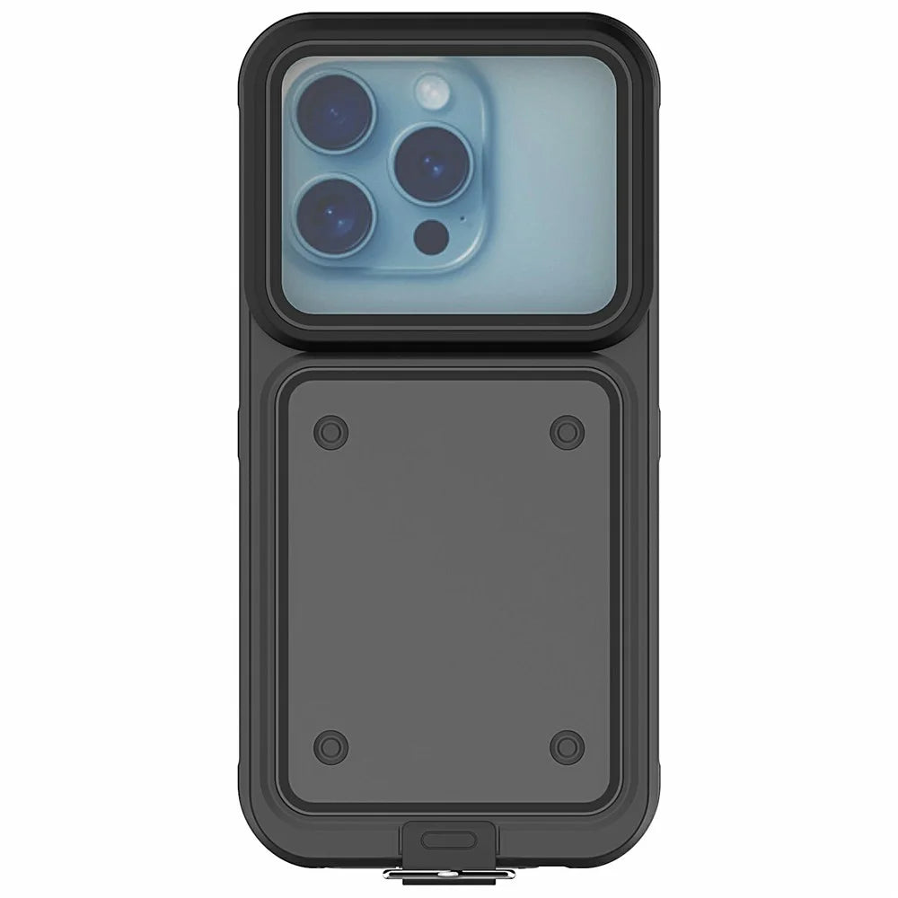 IP68 Waterproof Case for 6.5-6.9 Inch Phones Air Bag Shockproof Underwater Phone Cover - Black - 6