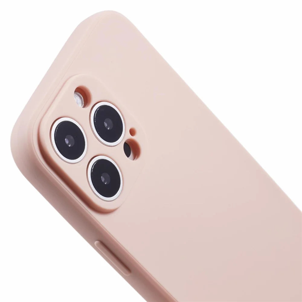 For iPhone 16 Pro Case Precise Cut-Outs Straight Edge TPU Shockproof Phone Cover - Pink - 6