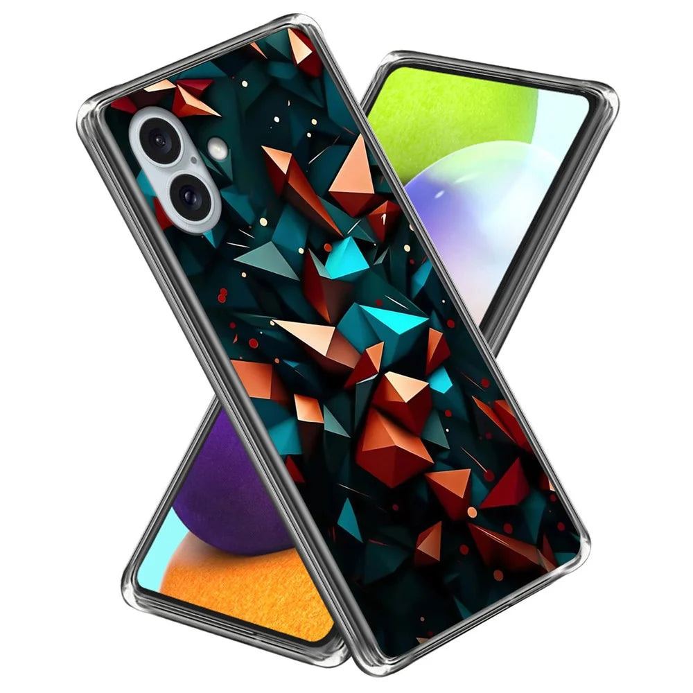 For iPhone 16 Plus Case Shock-Absorbent TPU Pattern Printed Phone Cover - Style A - 1