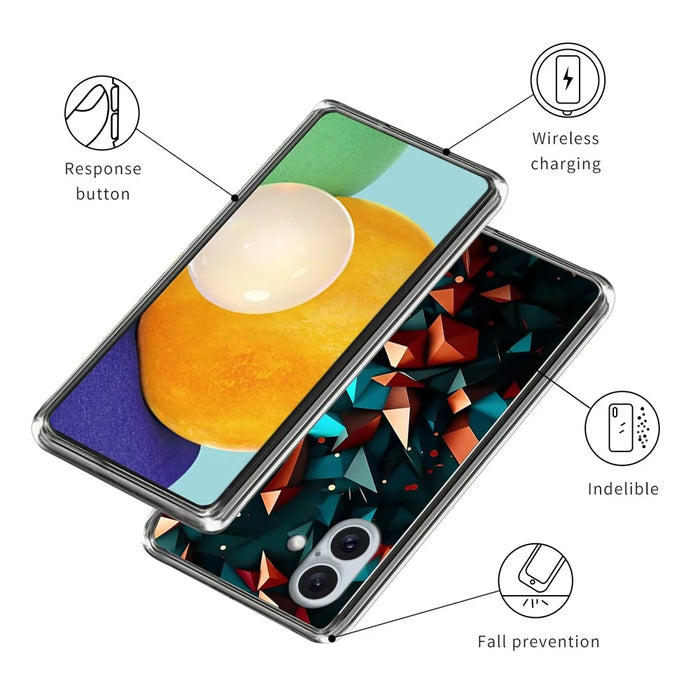 For iPhone 16 Plus Case Shock-Absorbent TPU Pattern Printed Phone Cover - Style A - 3