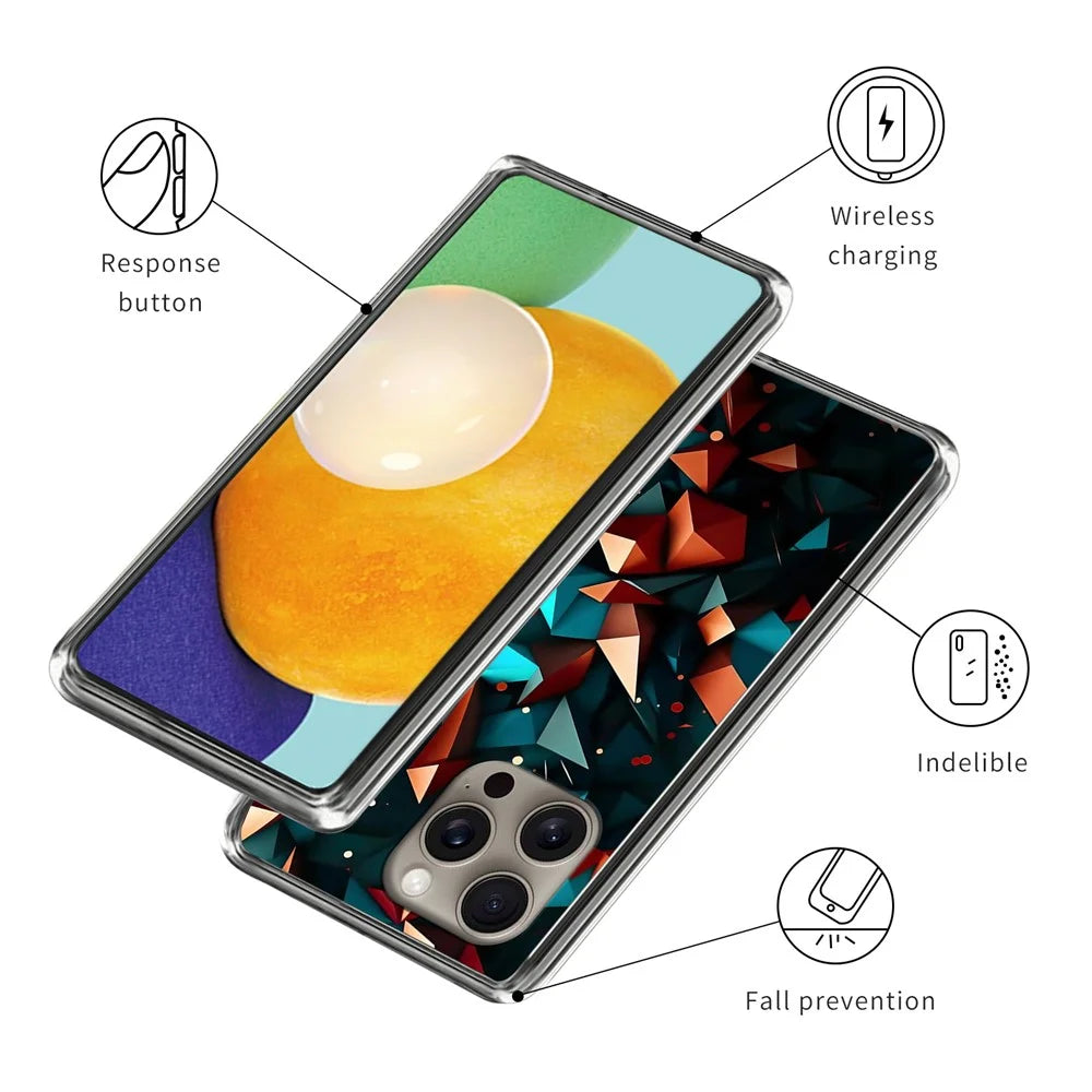 For iPhone 16 Pro Max Case Shock-Absorbent TPU Pattern Printed Phone Cover - Style A - 3