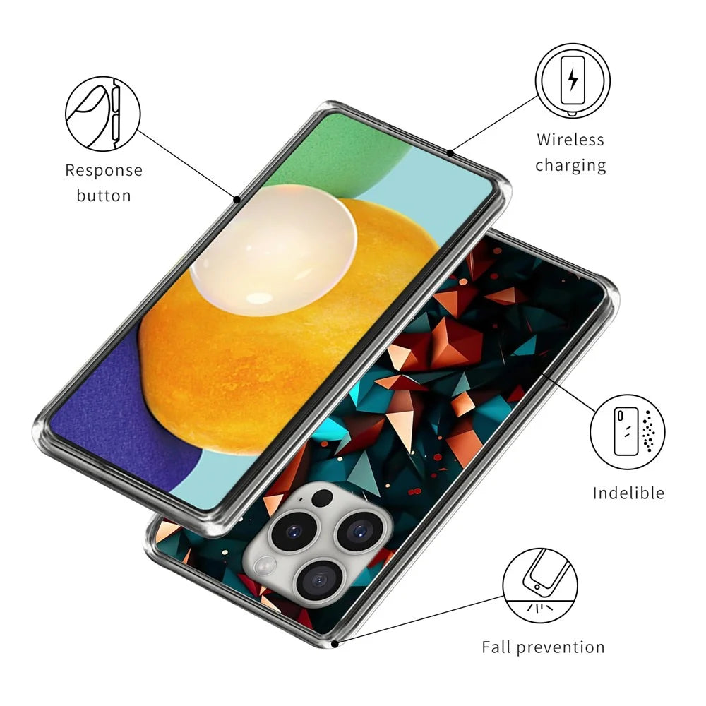For iPhone 16 Pro Case Shock-Absorbent TPU Pattern Printed Phone Cover - Style A - 3