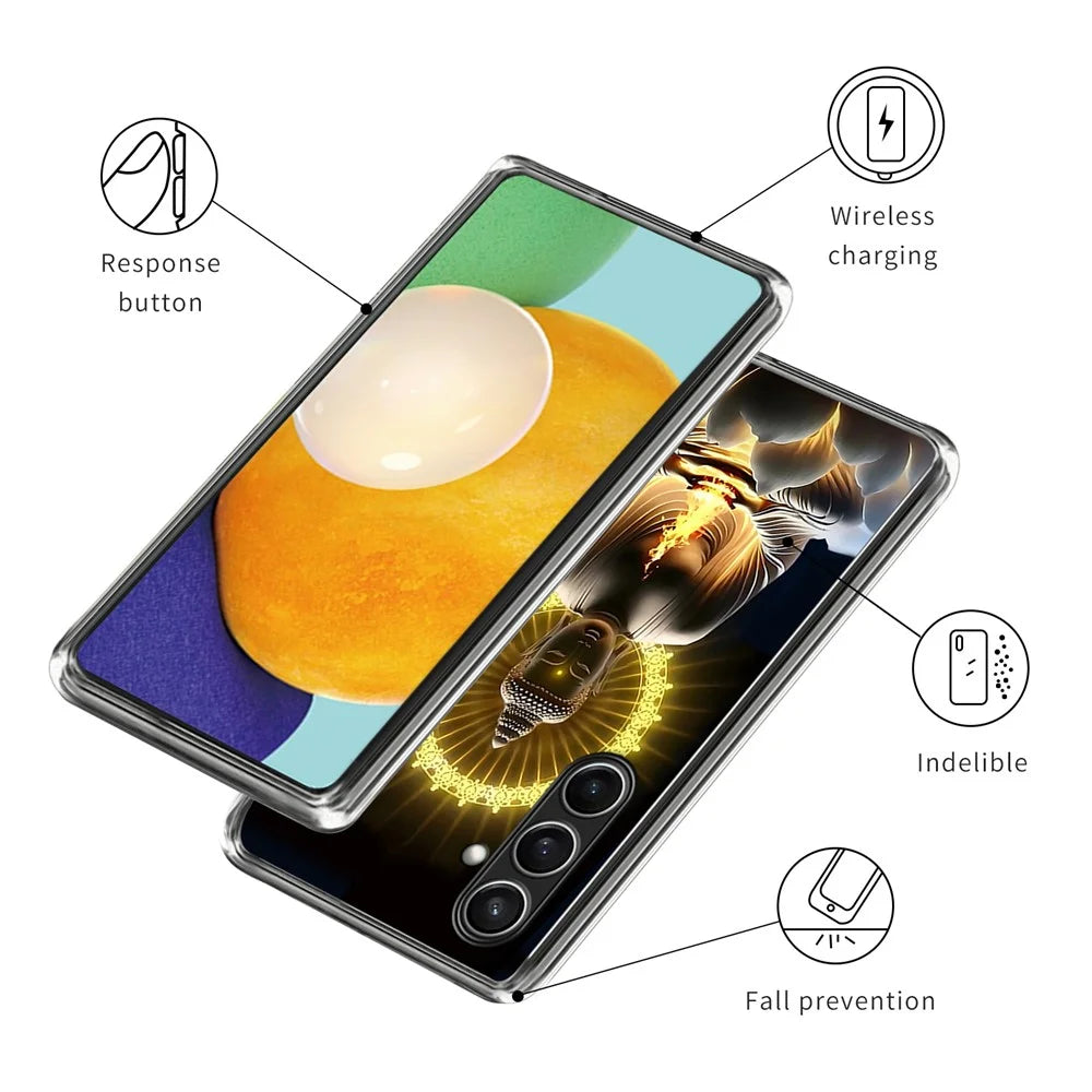 For Samsung Galaxy S24 FE Case Shock-Absorbent TPU Pattern Printed Phone Cover - Style M - 3