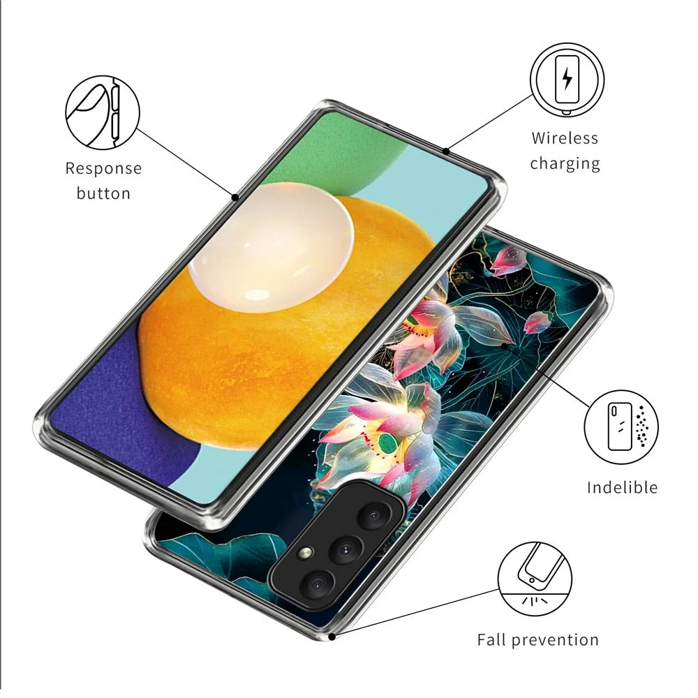 For Samsung Galaxy A55 5G Case Shock-Absorbent TPU Pattern Printed Phone Cover - Style E - 3