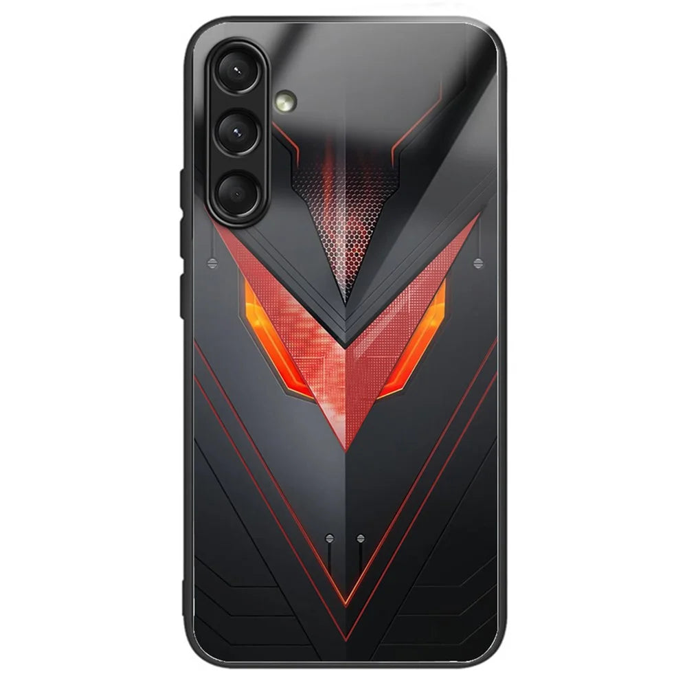 For Samsung Galaxy A16 5G / A16 4G Case Tempered Glass TPU Drop-Proof Phone Cover Pattern Printing - Style B - 1