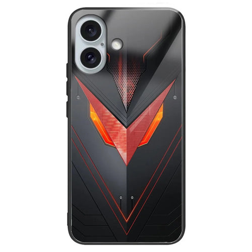 For iPhone 16 Case Tempered Glass TPU Drop-Proof Phone Cover Pattern Printing - Style B - 1