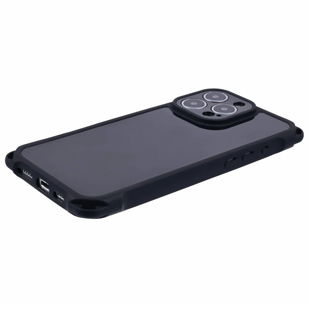 For iPhone 16 Pro Max Case Reinforced Corner Protection TPU Phone Cover - Black - 5