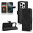 For iPhone 16 Pro Leather Case Skin-Feel Anti-Drop Wallet Flip Phone Cover - Black - 7