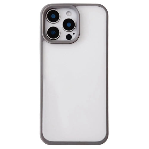 For iPhone 16 Pro Max Case TPU+PC Crystal Clear Back Cover with Lanyard Holes - Grey - 1