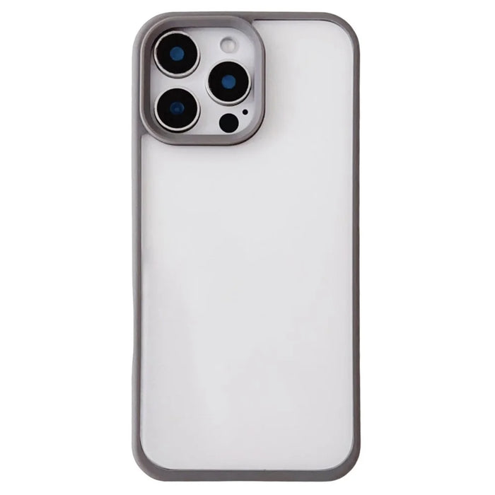 For iPhone 16 Pro Max Case TPU+PC Crystal Clear Back Cover with Lanyard Holes - Grey - 1