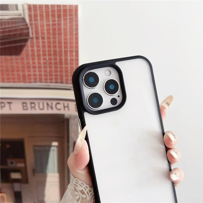 For iPhone 16 Pro Max Case TPU+PC Crystal Clear Back Cover with Lanyard - Black - 4