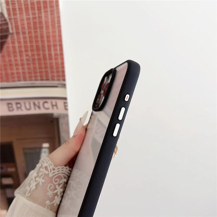 For iPhone 16 Pro Max Case TPU+PC Crystal Clear Back Cover with Lanyard - Black - 5