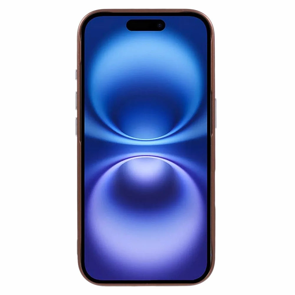 X-LEVEL For iPhone 16 Magnetic Case Hard PC Phone Cover Carbon Nano-Fiber Texture - Titanium Gold - 2