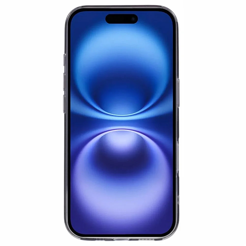 X-LEVEL For iPhone 16 Case Precise Cutout Matte Tempered Glass+TPU Phone Cover - Transparent Black - 2
