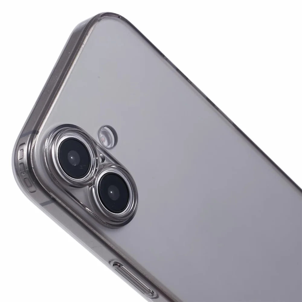 X-LEVEL For iPhone 16 Case Precise Cutout Matte Tempered Glass+TPU Phone Cover - Transparent Black - 5