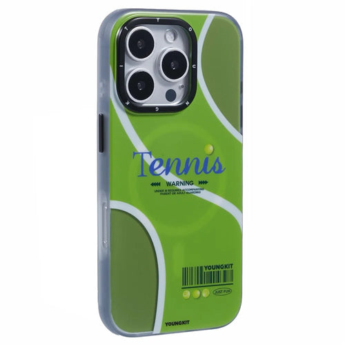 YOUNGKIT Sports Series for iPhone 16 Pro Case Compatible with MagSafe IMD TPU Shockproof Cover - Tennis - 1