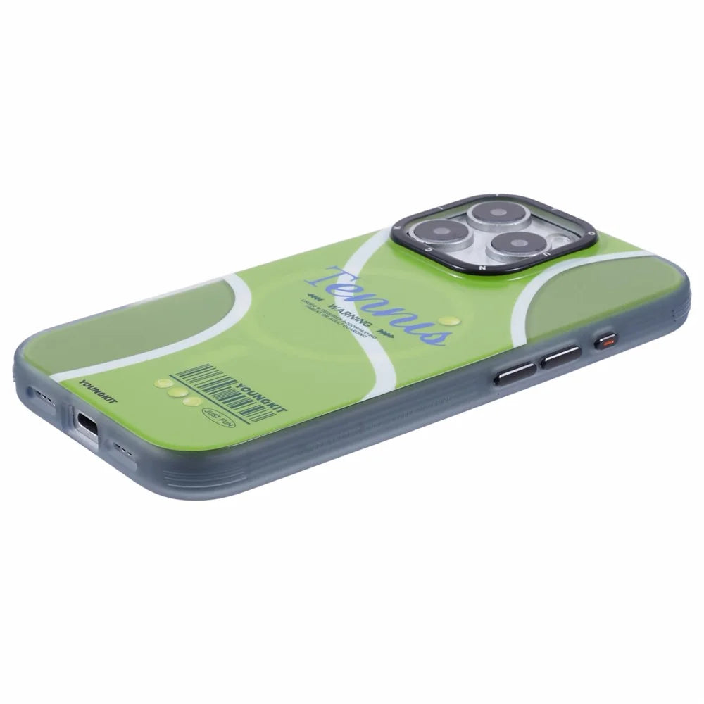 YOUNGKIT Sports Series for iPhone 16 Pro Case Compatible with MagSafe IMD TPU Shockproof Cover - Tennis - 6