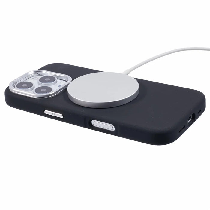 X-LEVEL For iPhone 16 Pro Case Compatible with MagSafe Lens Kickstand Liquid Silicone Soft Phone Cover - Black - 4