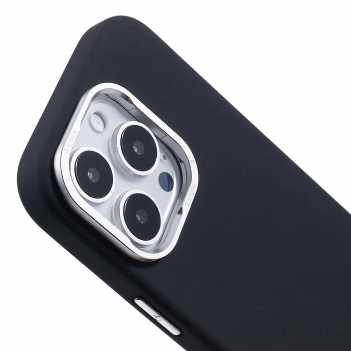 X-LEVEL For iPhone 16 Pro Case Compatible with MagSafe Lens Kickstand Liquid Silicone Soft Phone Cover - Black - 7