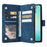 For Samsung Galaxy A06 4G Case Zipper Wallet Multiple Card Slots Leather Phone Cover - Blue - 2