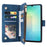 For Samsung Galaxy A06 4G Case Zipper Wallet Multiple Card Slots Leather Phone Cover - Blue - 3