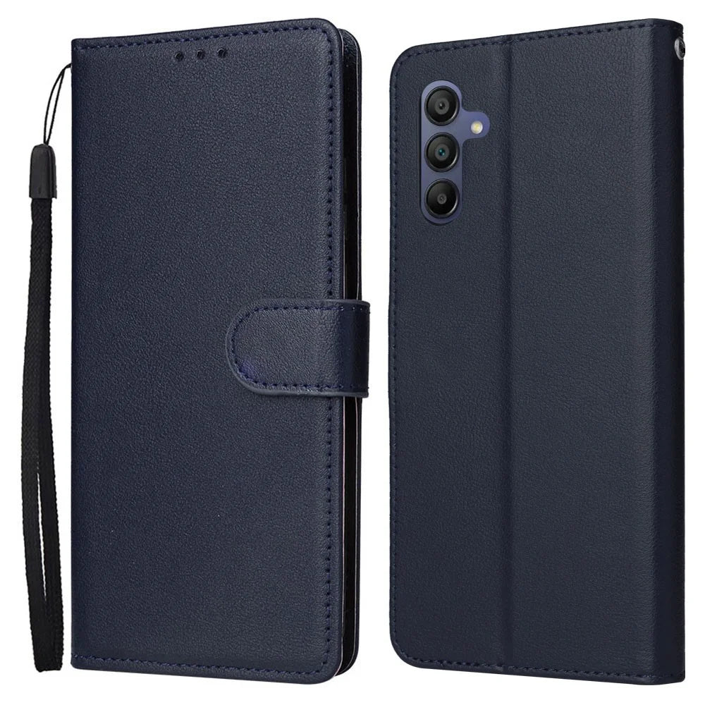 For Samsung Galaxy A16 5G / A16 4G Case Wallet Stand View PU Leather Phone Cover - Blue - 1