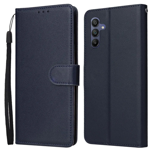 For Samsung Galaxy A16 5G / A16 4G Case Wallet Stand View PU Leather Phone Cover - Blue - 1