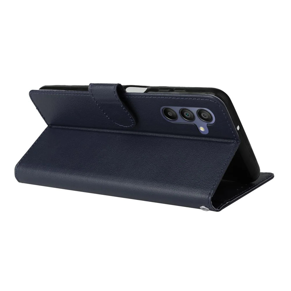 For Samsung Galaxy A16 5G / A16 4G Case Wallet Stand View PU Leather Phone Cover - Blue - 2