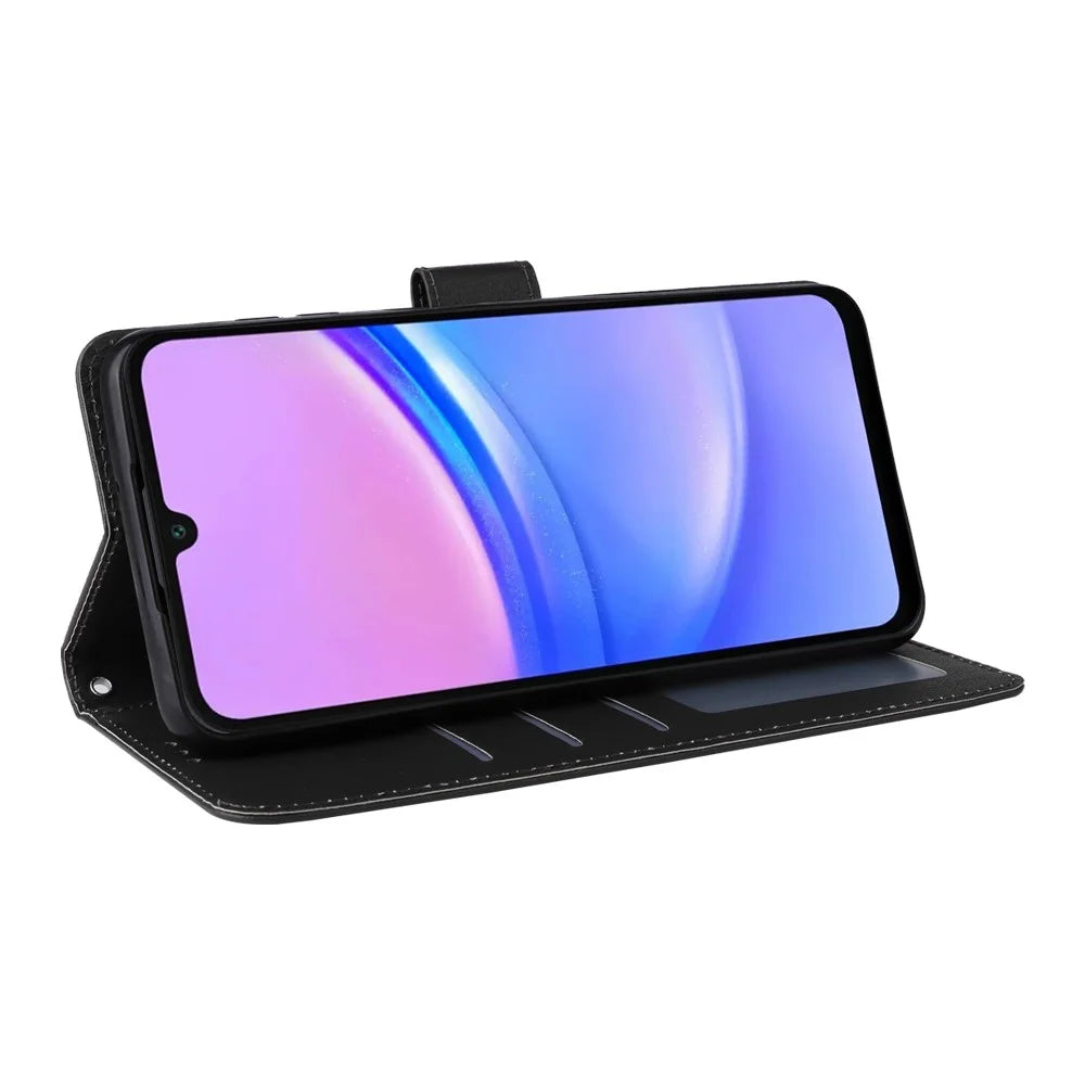For Samsung Galaxy A16 5G / A16 4G Case Wallet Stand View PU Leather Phone Cover - Blue - 3