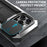 R-JUST For iPhone 16 Pro Max Kickstand Case Silicone+Metal+PC+Tempered Glass Screen Film Phone Cover - Silver - 3