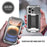 R-JUST For iPhone 16 Pro Max Kickstand Case Silicone+Metal+PC+Tempered Glass Screen Film Phone Cover - Silver - 6