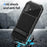 R-JUST For iPhone 16 Plus Case PC+Silicone+Metal Kickstand Phone Cover with Tempered Glass Film - Black - 4