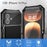 R-JUST For iPhone 16 Plus Case PC+Silicone+Metal Kickstand Phone Cover with Tempered Glass Film - Black - 6
