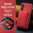 DG.MING M2 Series for Samsung Galaxy S24 FE Case PU+PC+TPU Phone Cover Detachable Wallet - Red - 6
